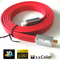 RED HDMI Flat Cable with Gold Plated Zinc Alloy Connector, Supports 3D/Ethernet supplier